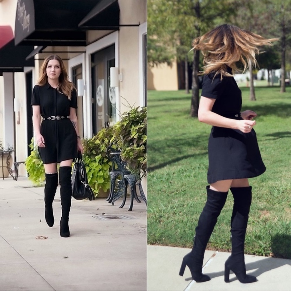 Steve Madden Over the Knee “Emotions” velvet boots